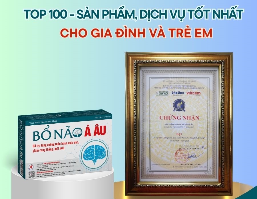 Sản phẩm  Bổ Não Á Âu vinh dự nhận được giải thưởng “Top 100 - Sản phẩm, dịch vụ tốt nhất cho gia đình, trẻ em”